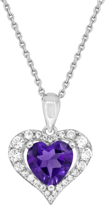 Lab Grown Ruby 1-7/8 ct. t.w. Lab-created White Sapphire 5/8 ct. t.w. Heart Pendant in Sterling Silver
