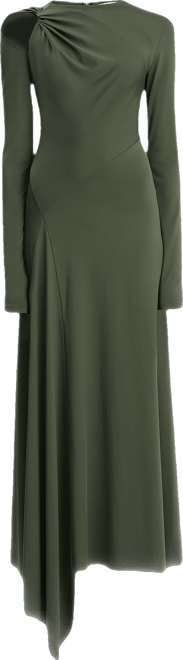 Twist Armhole Detail Midi Dress In Oregano