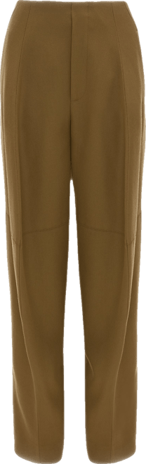 Sculptural Leg Trouser In Dark Camel
