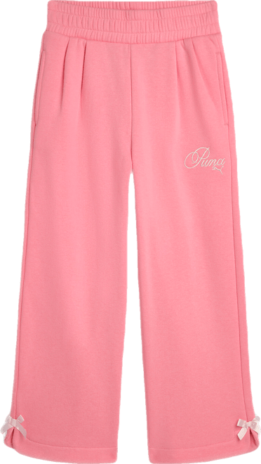 PUMA Bow Society Big Kids' Wide Leg Fleece Pants