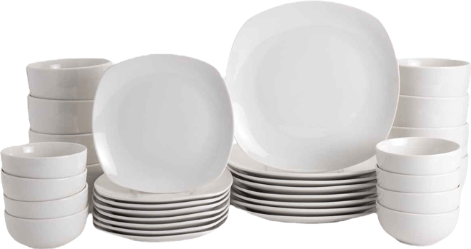 Soft Square 32 Pc. Dinnerware Set, Service for 8