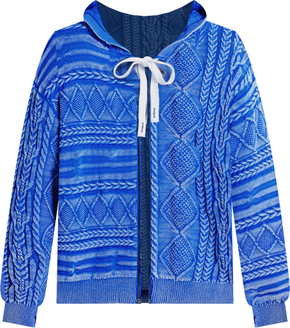 Men's Zipper sweater with braided design