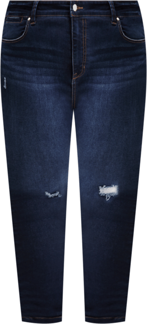 Trendy Plus Size High-Rise Skinny Distressed Jeans, Exclusively at Macy's