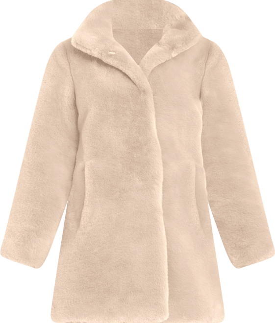Women's Collared Faux-Fur Coat