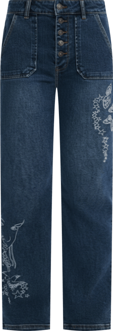 Women's Embroidered jeans with square pockets