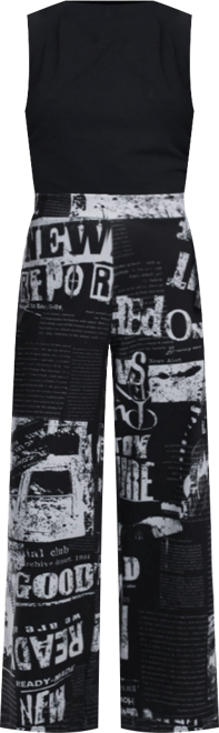 Women's Combined newspaper jumpsuit