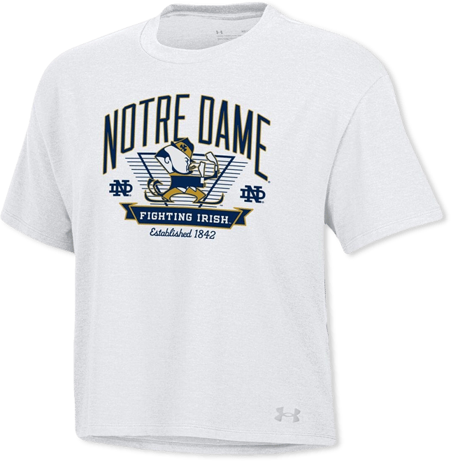 Women's White Notre Dame Fighting Irish Essentials Icon Ultra-Soft Boxy Cropped T-Shirt