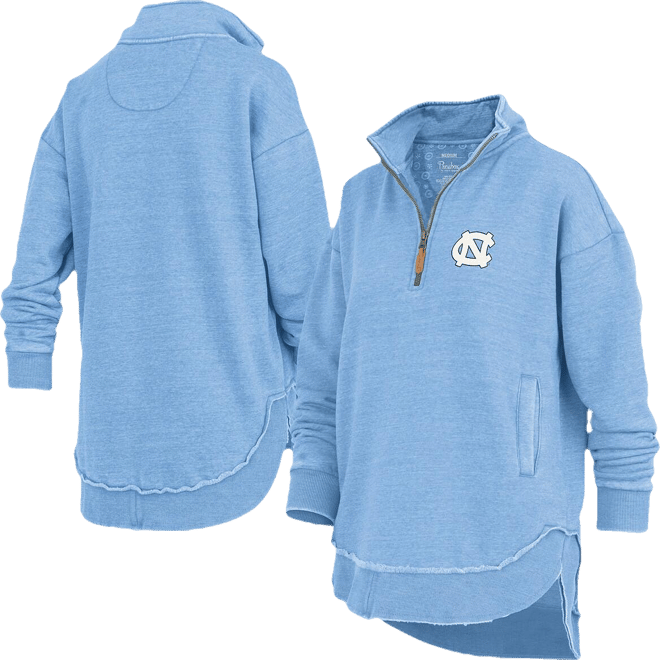 Women's Light Blue North Carolina Tar Heels Northfork Sojourn Poncho Quarter-Zip Sweatshirt