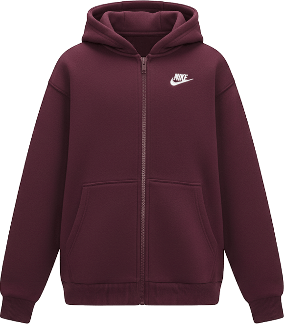 Nike Sportswear Club Fleece Sudadera con gorro oversized de cierre completo para niños talla grande