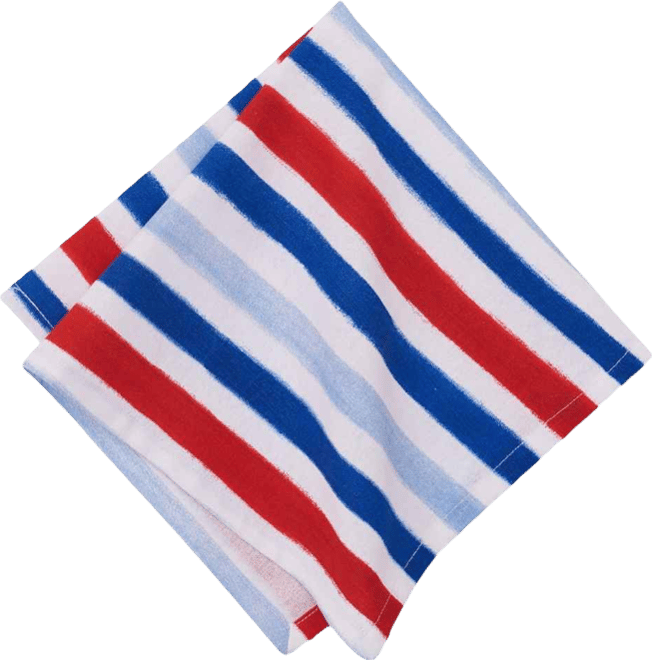 Watercolor Patriotic Stripe 4th of July Cotton Napkin Set of 6