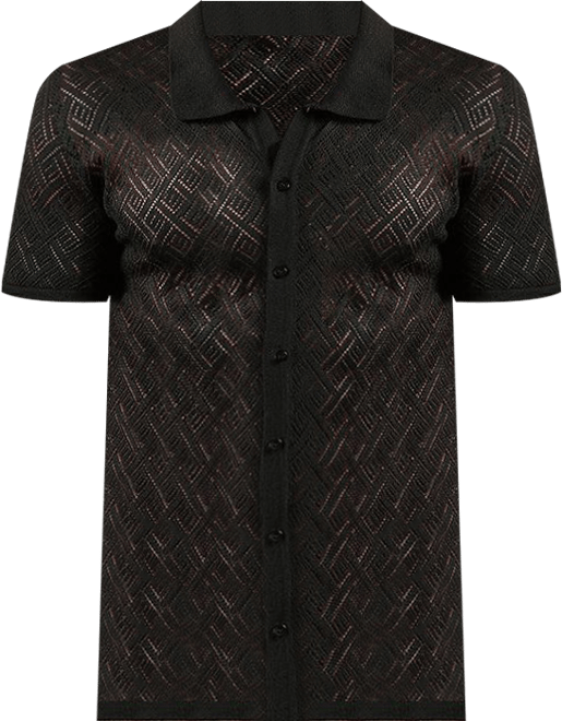 Men's Overlap-Textured Knit Shirt