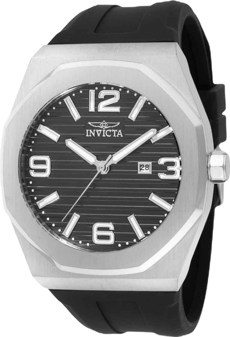 Men's 45772 Huracan Quartz 3 Hand Black Dial Watch