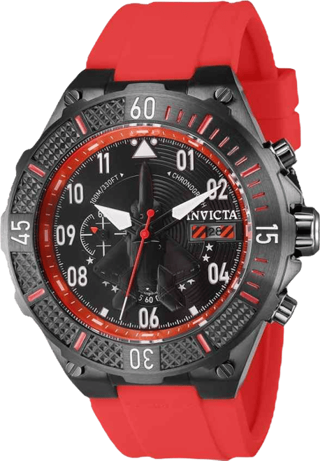 Men's 39897 Aviator Quartz Multifunction Black Dial Watch