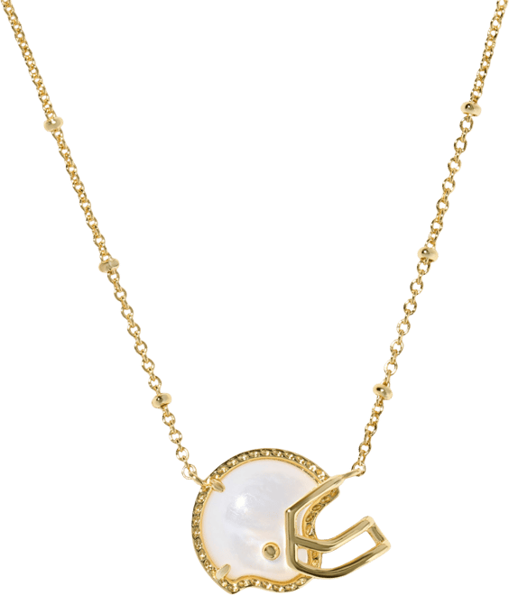 Football Helmet Short Pendant Necklace, 16" + 3" extender