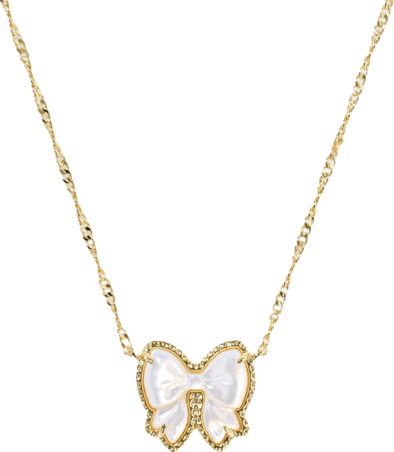 Haley Bow Short Pendant Necklace, 16" + 3" extender