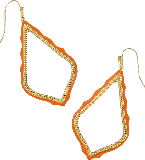 Gold-Tone Sophee Brown Open Frame Drop Earrings