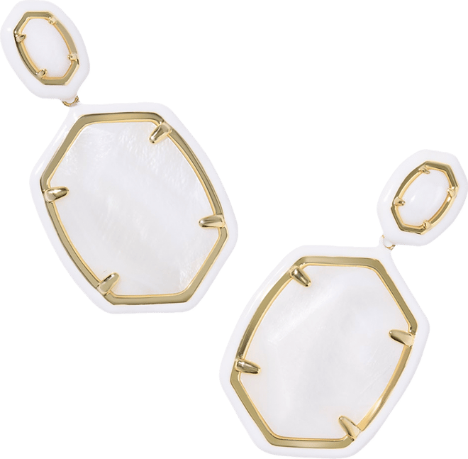 Daphne Enamel Frame Drop Earrings