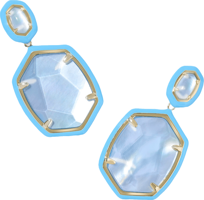 Daphne Enamel Frame Drop Earrings