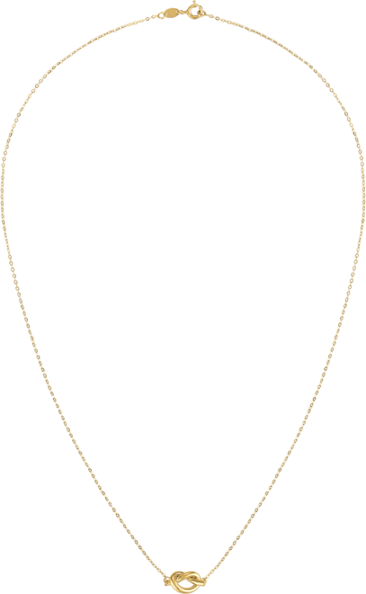 Polished Love Knot Station 18" Pendant Necklace in 10k Gold