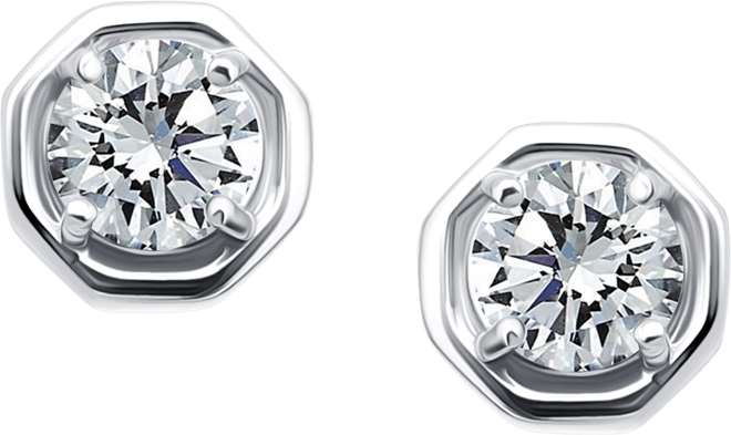 Cubic Zirconia Solitaire Octagon Stud Earrings, Macy's Exclusive