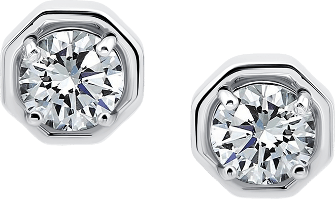 Cubic Zirconia Large Solitaire Octagon Stud Earrings, Macy's Exclusive