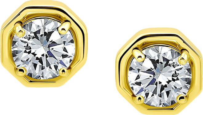 Cubic Zirconia Large Solitaire Octagon Stud Earrings, Macy's Exclusive