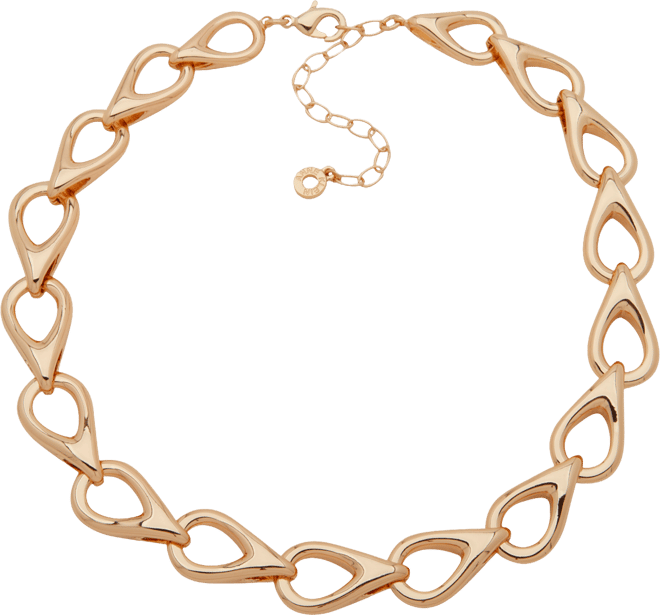 Gold-Tone Rounded Teardrop Linked Necklace, 16" + 3" extender