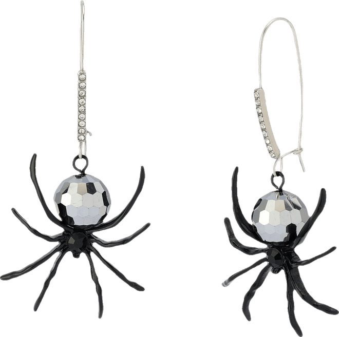 Faux Stone Spider Disco Ball Dangle Earrings