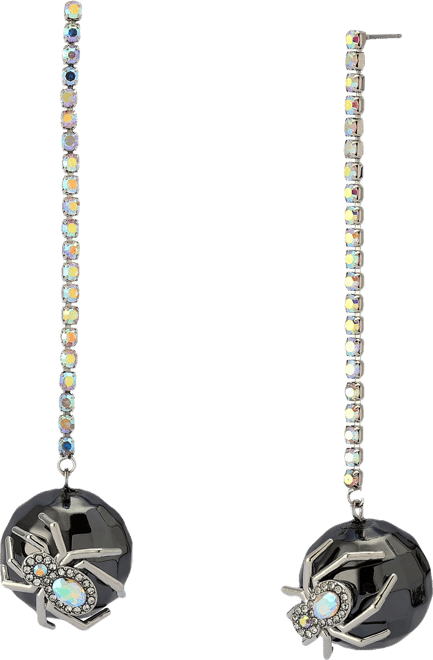 Faux Stone Spider Disco Ball Rhinestone Linear Earrings