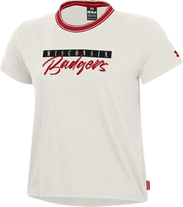 Women's White Wisconsin Badgers Iconic T-Shirt
