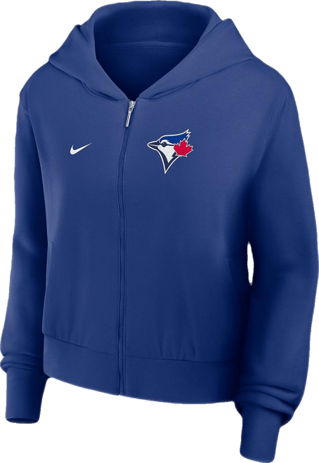 Women's Royal Toronto Blue Jays Cropped Chill Full-Zip Hoodie Jacket