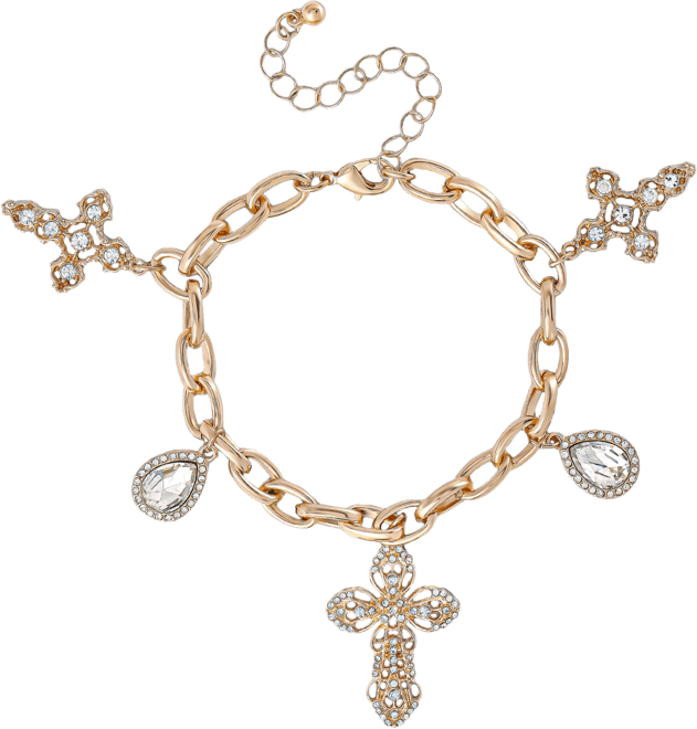 Crystal Cross Charm Bracelet