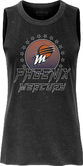 Women's Black Phoenix Mercury Rock Roll Collection Turner Mineral Wash Tank Top