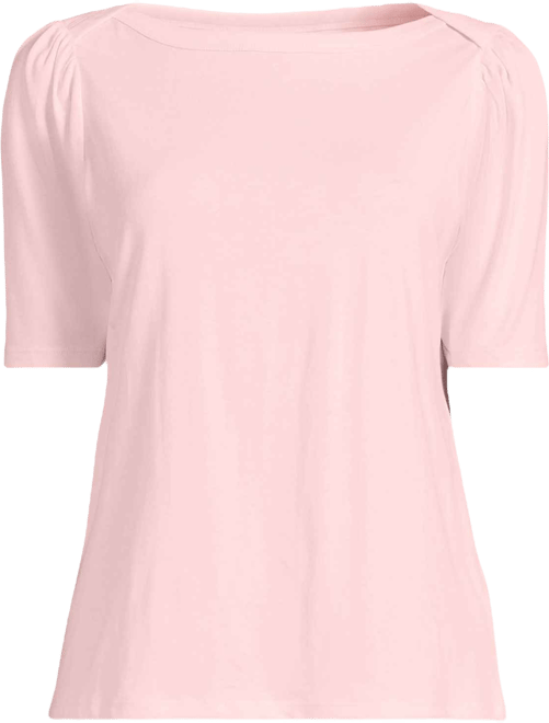 Women's Elbow Sleeve Supima Cotton Boatneck T-Shirt