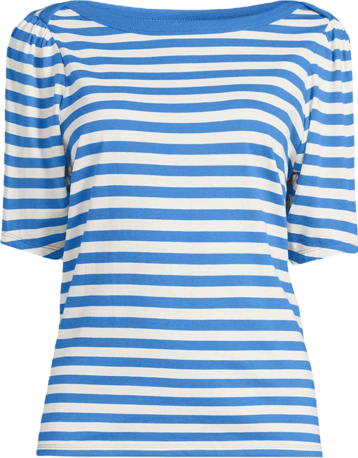 Women's Elbow Sleeve Supima Cotton Boatneck T-Shirt