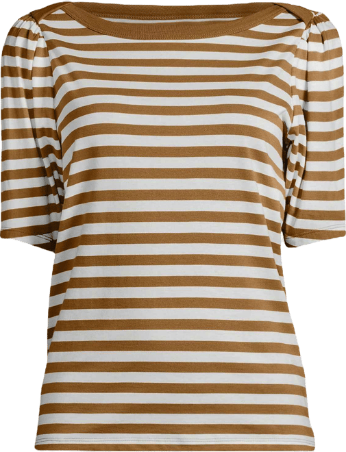 Women's Elbow Sleeve Supima Cotton Boatneck T-Shirt