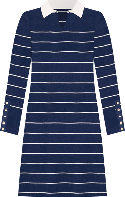 Women's Organic Long Sleeve Collared Sweater Dress