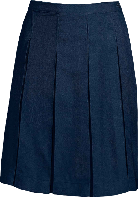 Women's Plus Size Solid Top of Knee Box Pleat Skirt