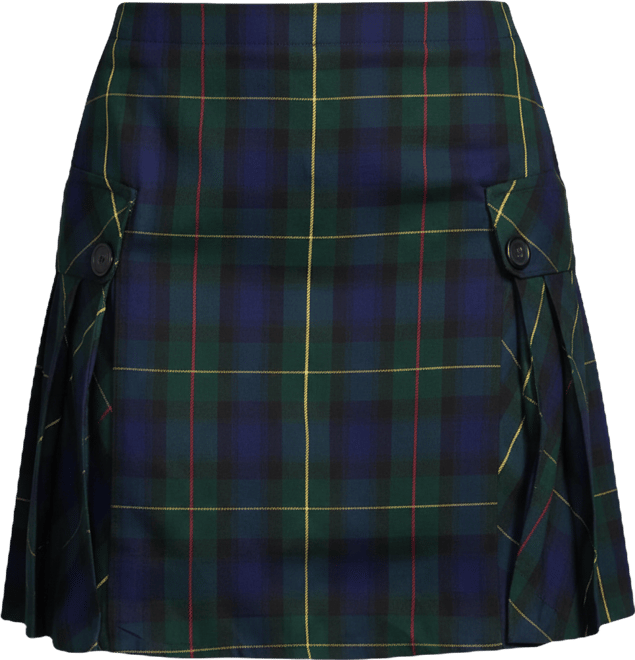 Women's Above the Knee Plaid Side Pleat Skort