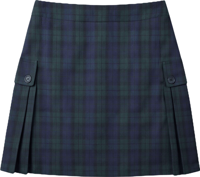 Women's Above the Knee Plaid Side Pleat Skort