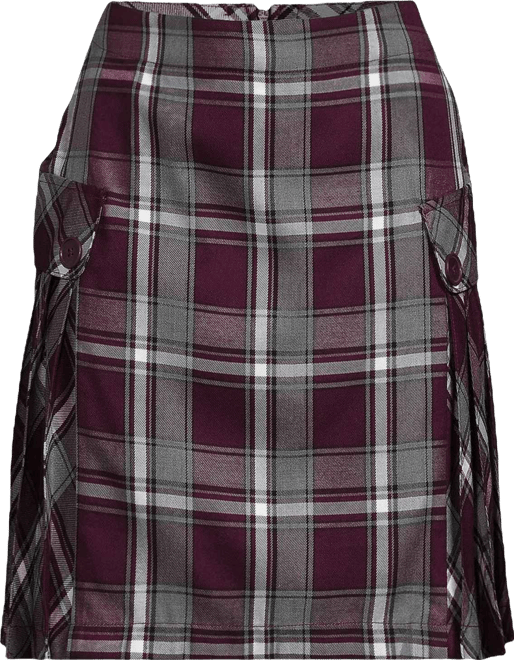 Women's Above the Knee Plaid Side Pleat Skort