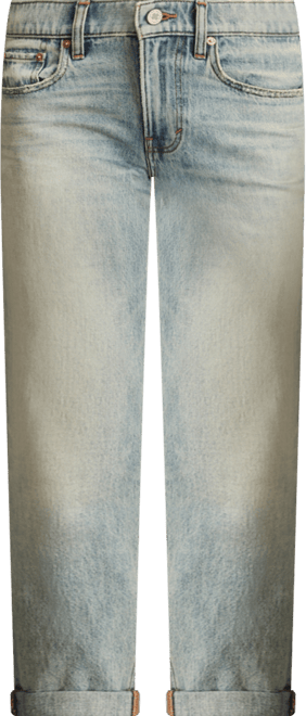 Women's Cotton Mid-Rise Tapered Boy Jeans