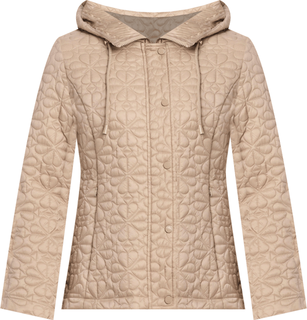 Women's Short Spade Flower Quilted Jacket W/ Hood