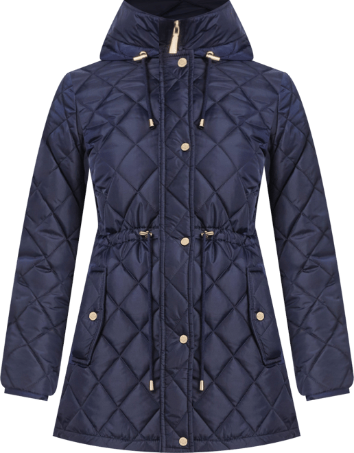 Women's Diamond Quilted Anorak Jacket With Hood