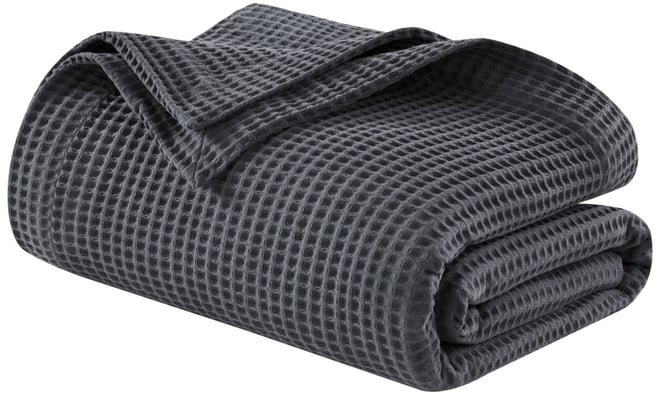 Waffle Weave Cotton Blanket, King