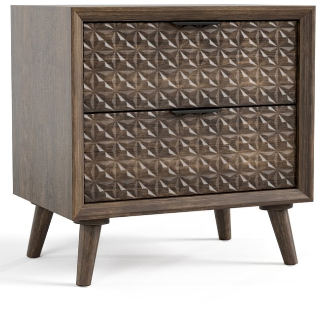 Orelo 24.5" Wood 2-Drawer Nightstand