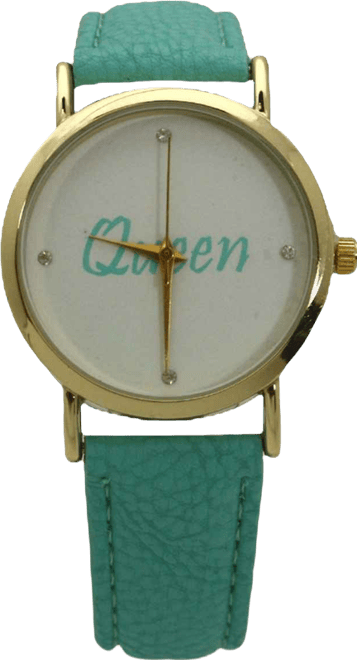 Mint Queen Face Leather Strap Watch