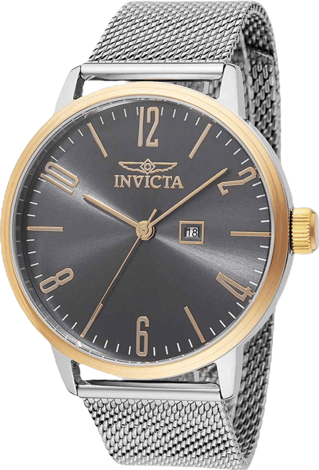 Men's 48938 Specialty Quartz 3 Hand Charcoal Dial Watch