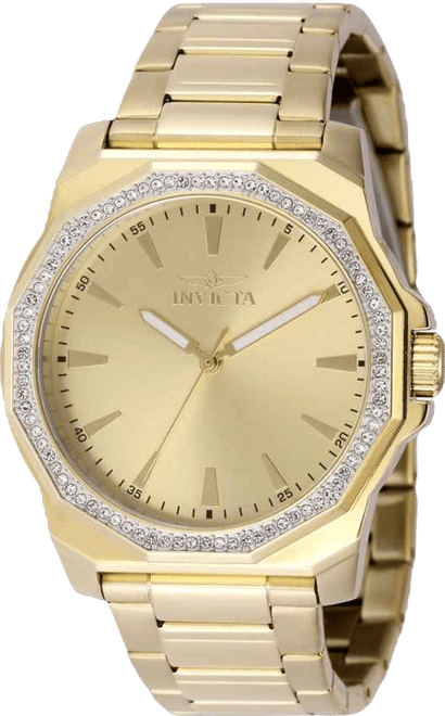 Men's 49108 Speedway Quartz 3 Hand Gold Dial Watch