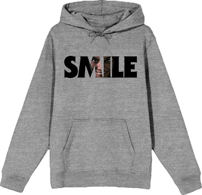 Text With Hidden Face Long Sleeve Adult Athletic Heather Hooded Sweatshirt-xl